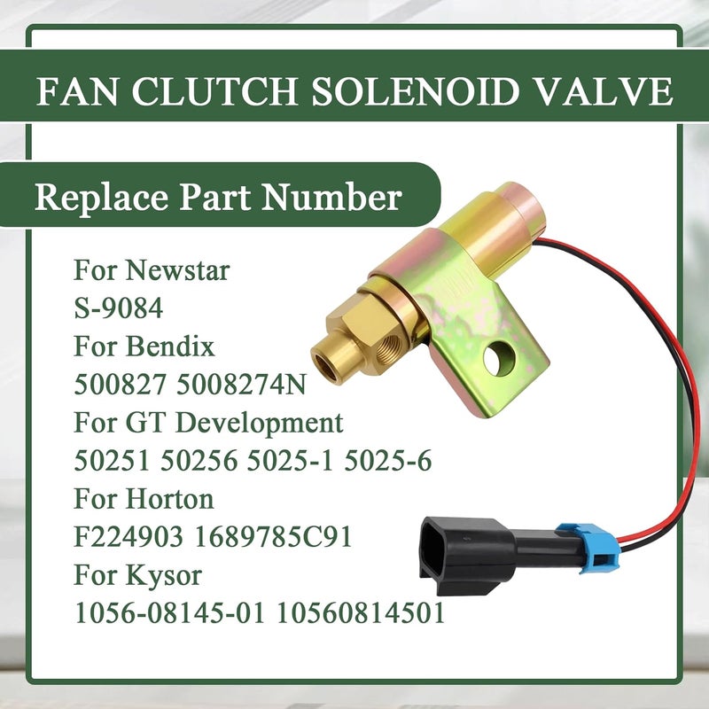 wfsulee Fan Clutch Solenoid Valve Fit for Horton Bendix Kysor Borg Warner Systems Replace for 10560814501 F224903 500827 - Image 3